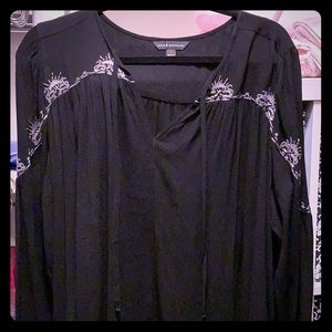 Rock & Republic Black Blouse with Silver Beading